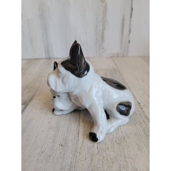 Vintage white‎ black French Bulldogs ceramic decor - Picture 6 of 9